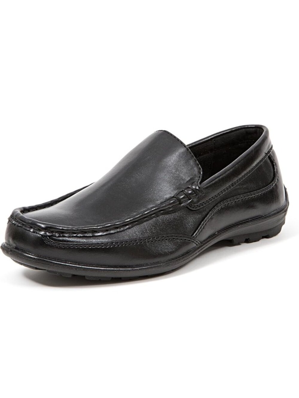 Deer Stags Boys Booster Driving Moc Style Dress Comfort Loafer - Black - 6.5